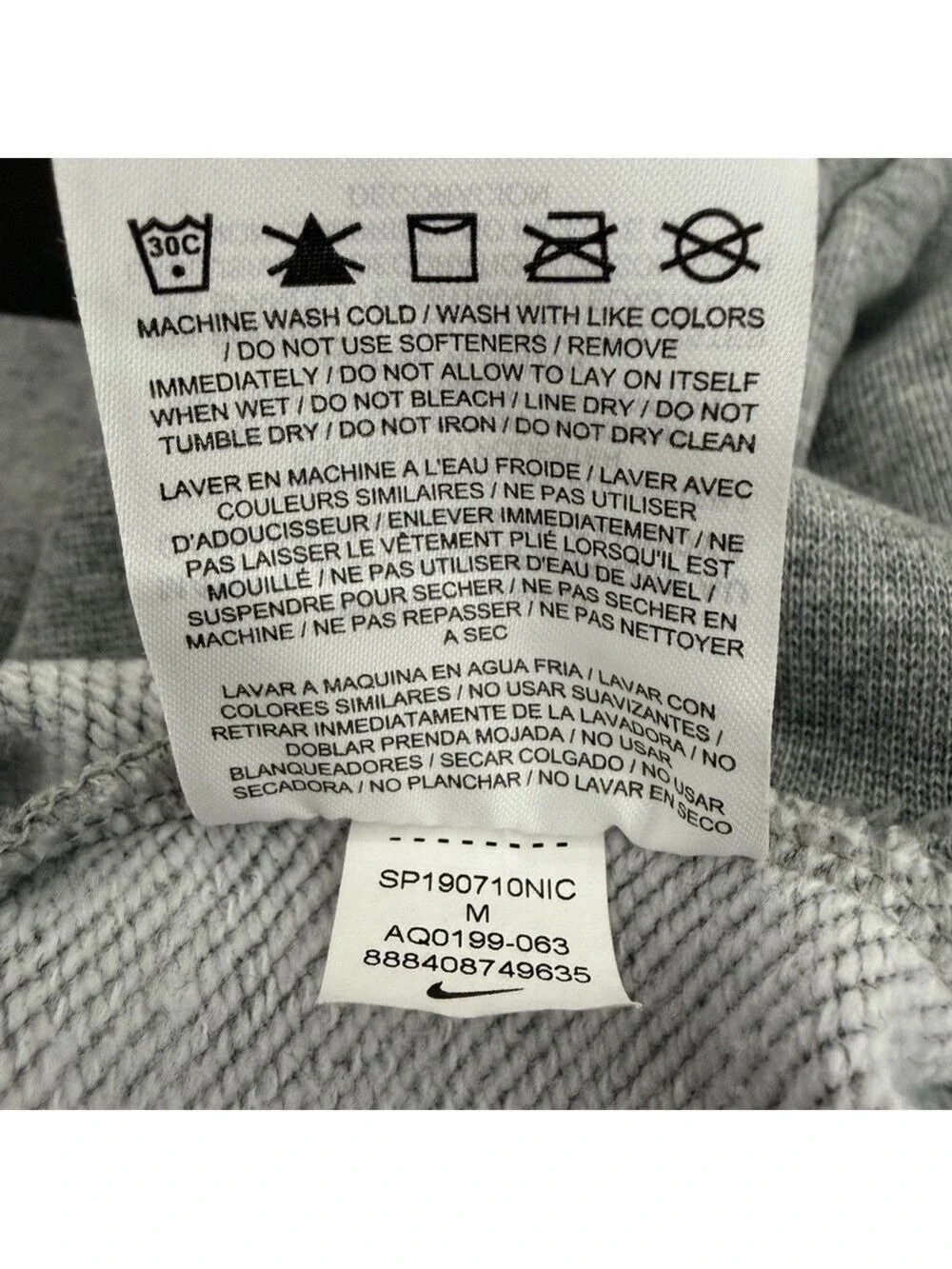 Nike Versa Dri-FIT Cropped Training Crewneck Sweatshirt Medium Heather Gray Pull